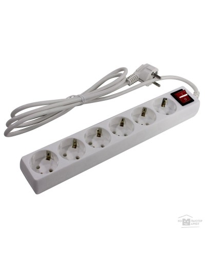 SP6W-230. Сетевой фильтр 6 розеток, 3м, белый. 5bites в Оренбурге