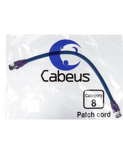 PC-SSTP-RJ45-Cat.8-0.3m-LSZH (9699c), серый. Патч-корд медный. CABEUS в Оренбурге