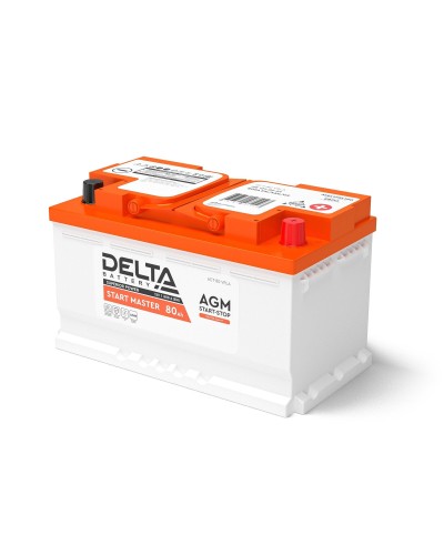 Delta START MASTER AGM 1280 (80 Ah). Аккумулятор автомобильный герметичный свинцово-кислотный. Delta в Оренбурге