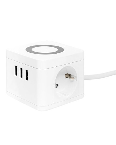 Удлинитель Куб 2 гнезда 3USB 2,4А+зарядное устройство 1,3 метра 1мм2. Удлинитель Куб. EKF в Оренбурге