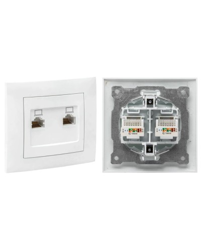 Валенсия розетка комп RJ-45 2-местная (EWK02-035-10). Розетка комп RJ-45 2-местная. EKF в Оренбурге
