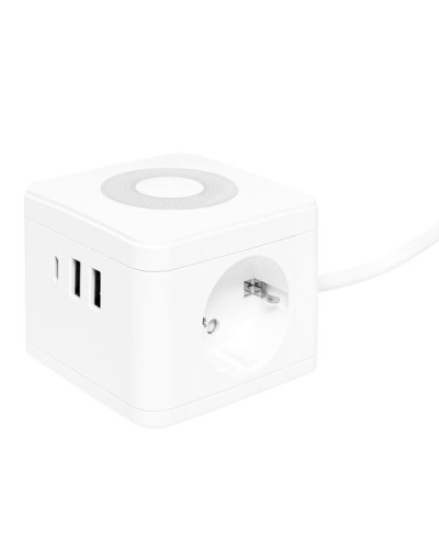 Удлинитель Куб 2 гнезда 2USB 2,4А+Type C + Ночник 1,3 метра 1мм2. Удлинитель Куб. EKF в Оренбурге
