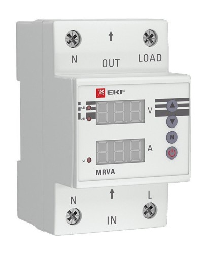MRVA 63A PROxima (MRVA-63A). Реле напряжения и тока с дисплеем. EKF в Оренбурге