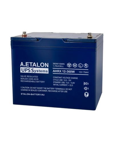 A.ETALON AHRX 12-360W (75). Аккумулятор герметичный свинцово-кислотный. ETALON в Оренбурге