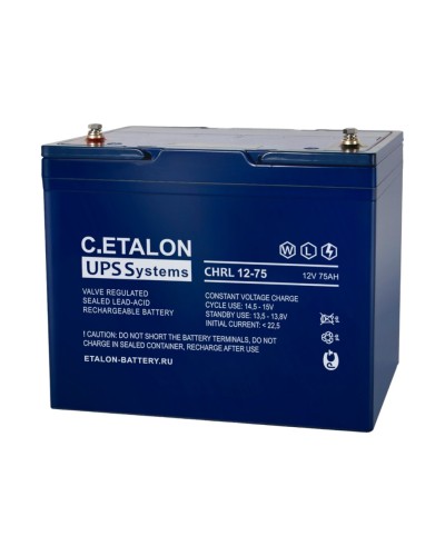 C.ETALON CHRL 12-75. Аккумулятор герметичный свинцово-кислотный. ETALON в Оренбурге
