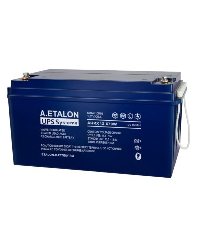 A.ETALON AHRX 12-670W (150). Аккумулятор герметичный свинцово-кислотный. ETALON в Оренбурге