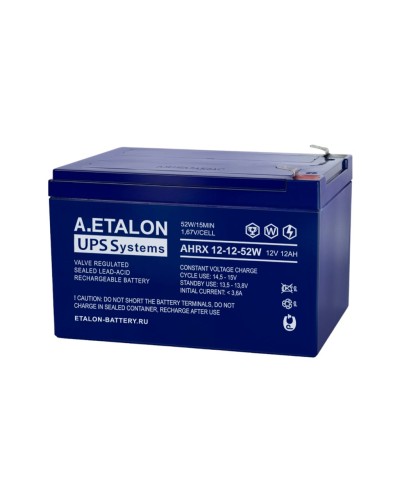 A.ETALON AHRX 12-12-52W. Аккумулятор герметичный свинцово-кислотный. ETALON в Оренбурге