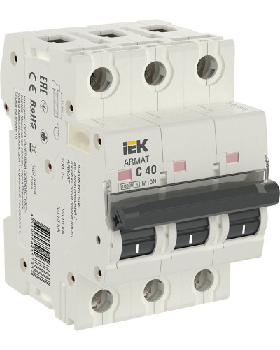 M10N 3P C 40А 10кА ARMAT (AR-M10N-3-C040). Автоматический выключатель. IEK в Оренбурге
