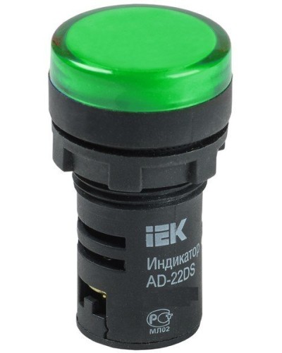 Лампа AD22DS (LED)матрица D22мм зеленый 24В AC/DC (BLS10-ADDS-024-K06). Светосигнальный индикатор. IEK в Оренбурге