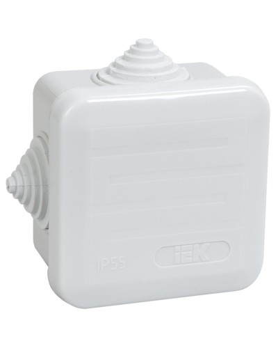Коробка распаячная КМ41236 70х70х40 открытой проводки IP44 4 гермоввода серая (UKOZ11-070-070-040-K41-44). Коробка распаячная безгалогенная (HF) с защелкивающейся крышкой. IEK в Оренбурге