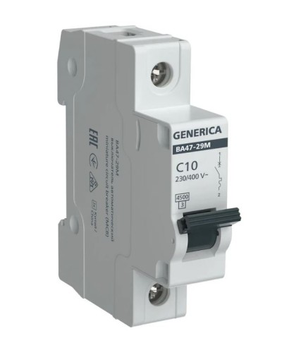 GENERICA ВА47-29М 1P C 10А 4,5кА (MVA21-1-010-C-G). Автоматический выключатель. IEK в Оренбурге