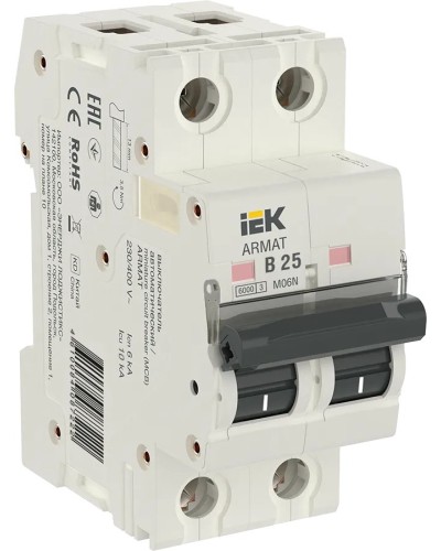 M06N 2P B 25А 6кА ARMAT (AR-M06N-2-B025). Автоматический выключатель. IEK в Оренбурге
