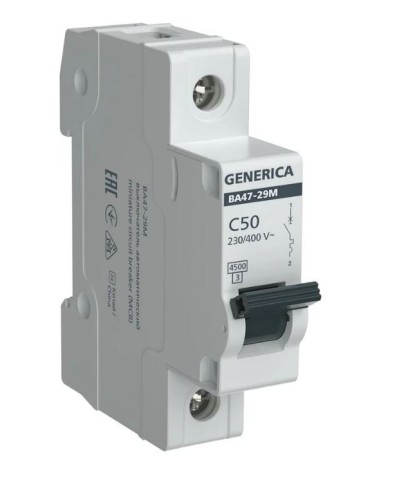 GENERICA ВА47-29М 1P C 50А 4,5кА (MVA21-1-050-C-G). Автоматический выключатель. IEK в Оренбурге
