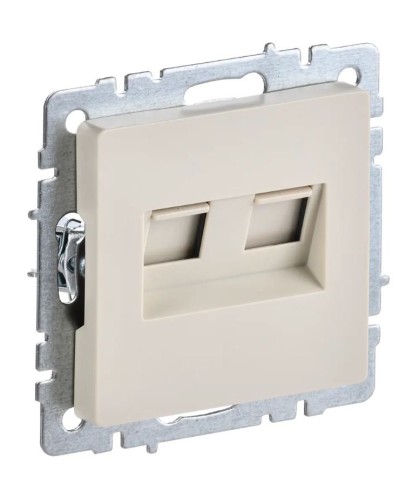 Розетка RJ11+RJ45 РК/Т12-БрКр бежевый BRITE (BR-KT20-O-1-K10). Розетка двойная. IEK в Оренбурге