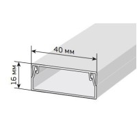 Короб 40х16 ЭЛЕКОР (CKK10-040-016-1-K01). Кабель-канал с двойным замком. IEK