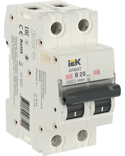 M06N 2P B 20А 6кА ARMAT (AR-M06N-2-B020). Автоматический выключатель. IEK в Оренбурге