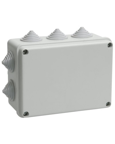 Коробка распаячная КМ41242 150х110х70 открытой проводки IP55 10 гермовводов серая (UKO10-150-110-070-K41-55). Коробка распаячная безгалогенная (HF). IEK в Оренбурге