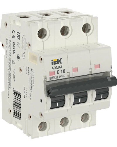 M06N 3P C 16А 6кА ARMAT (AR-M06N-3-C016). Автоматический выключатель. IEK в Оренбурге