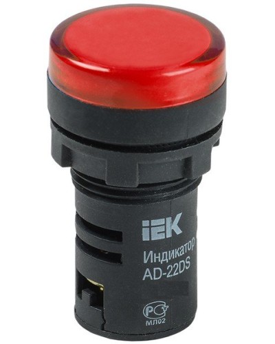 Лампа AD22DS (LED) матрица D22мм красный 12В AC/DC (BLS10-ADDS-012-K04). Светосигнальный индикатор. IEK в Оренбурге