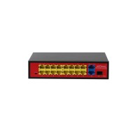 PND-16P-2G1F Lite (180W). Коммутатор неуправляемый 18-портовый с PoE. Polyvision