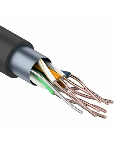 F/UTP, CAT 5e, PE, 4PR, 24AWG, OUTDOOR, SOLID, черный, 305м REXANT (01-0146-1). Кабель «витая пара» (LAN) для структурированных систем связи. Rexant в Оренбурге