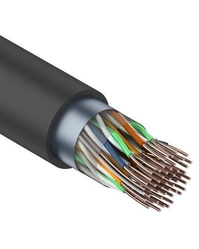 F/UTP, CAT 5, PE, 25PR, 24AWG, OUTDOOR, SOLID, черный, 305м, REXANT (01-1203). Кабель «витая пара» (LAN) для структурированных систем связи. Rexant в Оренбурге