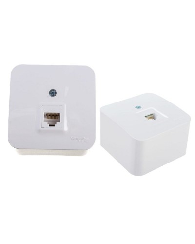 BLANCA розетка RJ45 1-местная, кат. 5Е, открытой установки, белый (BLNIA045001). Розетка компьютерная с изолированной пластиной. Systeme Electric в Оренбурге