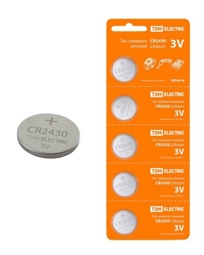 CR2430 Lithium 3V BP-5 TDM (SQ1702-0030). Элемент питания. TDM ЕLECTRIC в Оренбурге