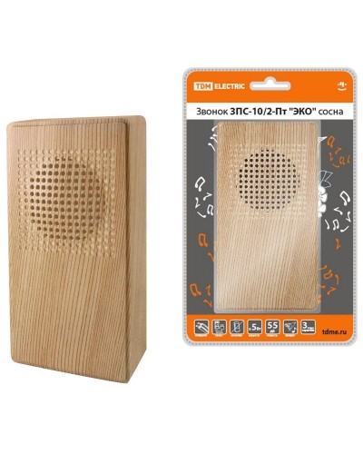 ЗПС-10/2-Пт ЭКО сосна, птичка, без кнопки, AC 230V (SQ1901-0026). Звонок проводной. TDM ЕLECTRIC в Оренбурге