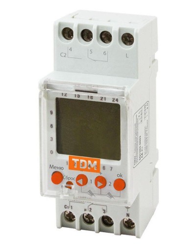 ТЭ822-2кан-1мин/7дн-44on/off-2х16А-DIN TDM (SQ1503-0003). Таймер электронный. TDM ЕLECTRIC в Оренбурге
