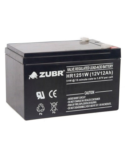 ZUBR HR 1251W (12V, 12Ah). Аккумулятор герметичный свинцово-кислотный. ZUBR в Оренбурге