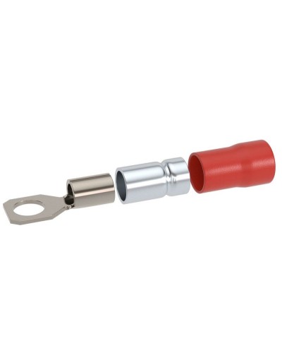 Наконечник НКИ 0,25-1,5 М6 (D6,4мм) с отверстием под винт (100 шт) (2A6P-DS-PVC). Наконечник с отверстием под винт и изолированным фланцем ПВХ, двойная гильза. ДКС в Оренбурге