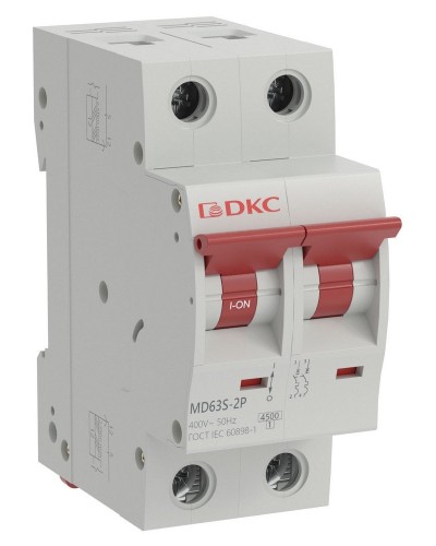 YON max MD63S 2P 25А 4,5кА C (MD63S-2PC25). Автоматический выключатель. ДКС в Оренбурге
