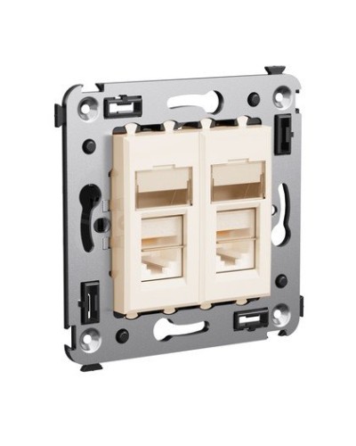 Розетка RJ-45 Avanti в стену двойная экранированная ванильная дымка (4405364). Розетка. ДКС в Оренбурге