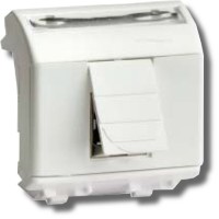 Розетка RJ-45 Brava 2 модуля белая (76655B): Розетка компьютерная с двумя разъёмами