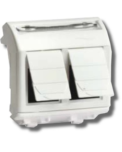 Розетка RJ-45 Brava 2 модуля белая (76656B): Розетка компьютерная с двумя разъёмами в Оренбурге