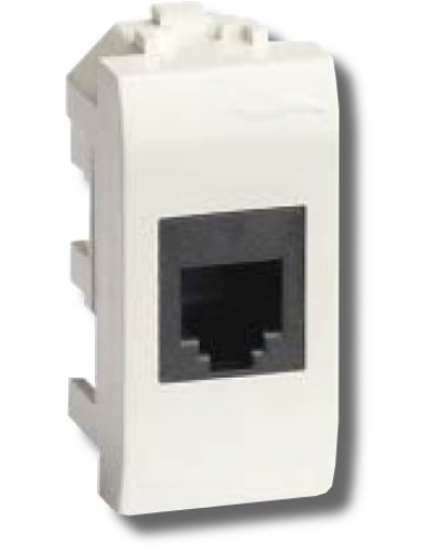 Розетка RJ-45 Brava 1 модуль белая (76457B): Розетка компьютерная экранированная с одним разъёмом в Оренбурге