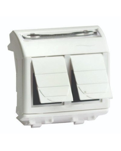 Розетка RJ-45 Brava 2 модуля слоновая кость (75459S): Розетка компьютерная с двумя разъёмами в Оренбурге