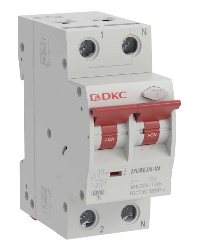 YON max MDR, 1P+N, 30mA, 10A, 6kA, А (MDR63N-1N2C10-A). Автоматический выключатель дифференциального тока. ДКС в Оренбурге