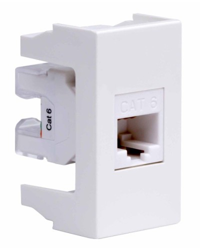 Розетка RJ-45 Viva 1 модуль кат.6A белая (45058). Розетка компьютерная экранированная с одним разъёмом. ДКС в Оренбурге