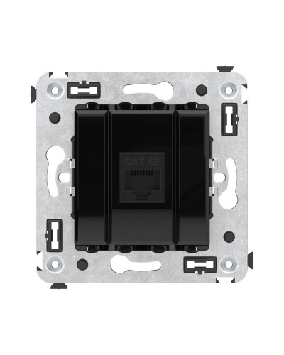 Розетка RJ-45 в стену, кат.5E, Avanti, одинарная, черный квадрат (4402663). Розетка компьютерная. ДКС в Оренбурге