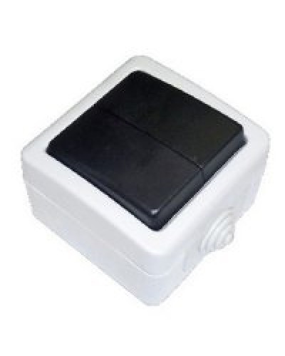 Переключатель двухклавишный 2-полюсный с 2 мест EF602SA, серый, LK Aqua (80006). Переключатель. Экопласт в Оренбурге