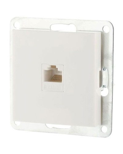 Розетка RJ-45 кат.5е с накладкой, белый LK80 (846104-1). Розетка компьютерная. Экопласт в Оренбурге