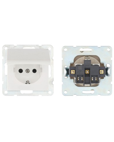 Розетка с з/к, шторками и крышкой, белый LK60 (863404-1). Розетка. Экопласт в Оренбурге