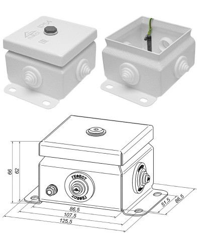 КМ IP55-0808 (без DIN рейки). Коробка монтажная электротехническая. Гефест в Оренбурге