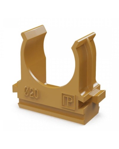 Крепёж-клипса для труб АБС-пластик бук D20 (100 шт) (PR13.0046). Крепление для труб ПВХ. Промрукав в Оренбурге