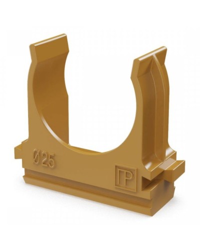Крепёж-клипса для труб АБС-пластик бук D25 (100 шт) (PR13.0047). Крепление для труб ПВХ. Промрукав в Оренбурге