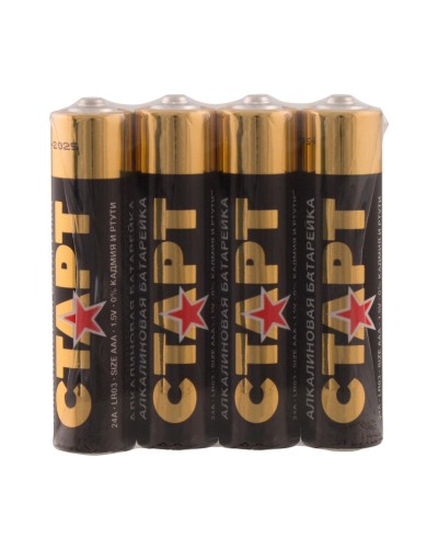СТАРТ LR03-SH4-BOX (1,5 В, AAA, LR03), упак. 4 шт.. Алкалиновые батарейки. СТАРТ в Оренбурге